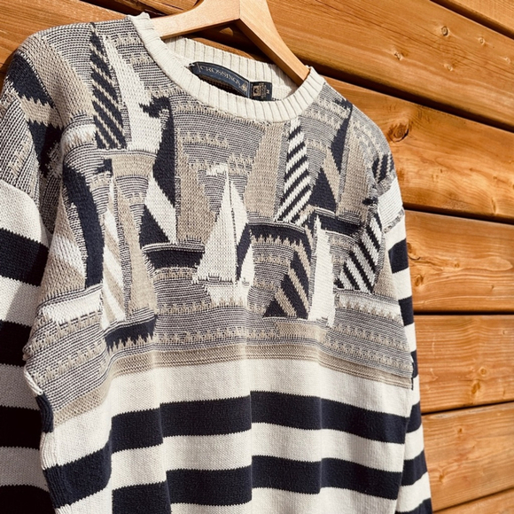 Vintage Crossings Cotton Crewneck Sweater - nautical theme - Size M - Picture 4 of 7